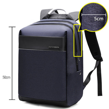 New black Computer backpack men''s European and American trend schoolbag