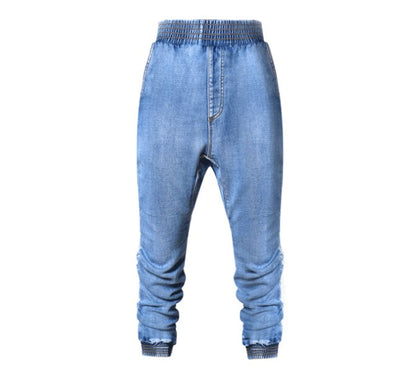 Elastic Waist Jeans Women Casual Female Cross-pants Plus Size Big and Tall Women Clothes High Quality Woman Summer Jeans S2814
