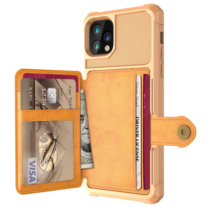 Faux Leather Card Wallet iPhone Case – Business Slim Back Cover | iPhone X–13