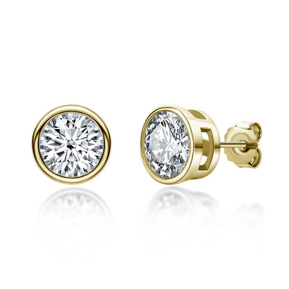 Celestial Sparkle™ | Personalized 925 Sterling Silver Moissanite Studs (0.5–2 Carat)