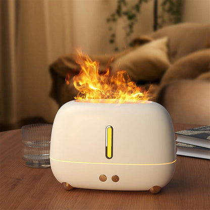 Flame Aroma Diffuser & Humidifier – LED Flame Effect, 3 Colors