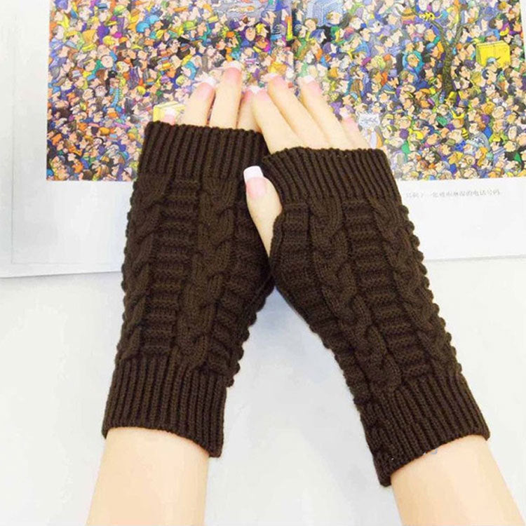 Guantes populares cálidos sin dedos de invierno para mujer