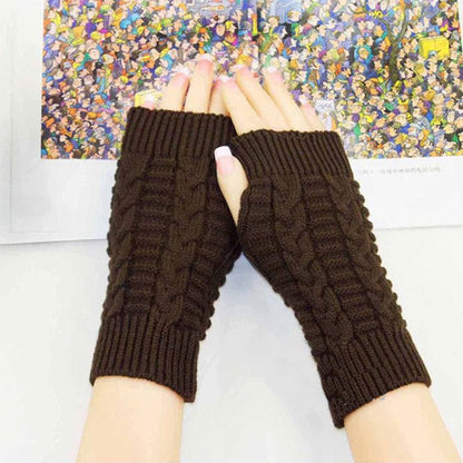 Guantes populares cálidos sin dedos de invierno para mujer