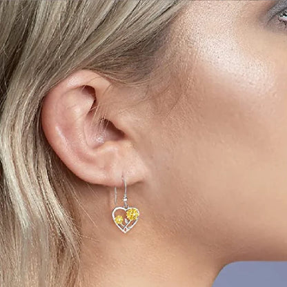 Hollow Heart Sunflower Bee Hook Earrings
