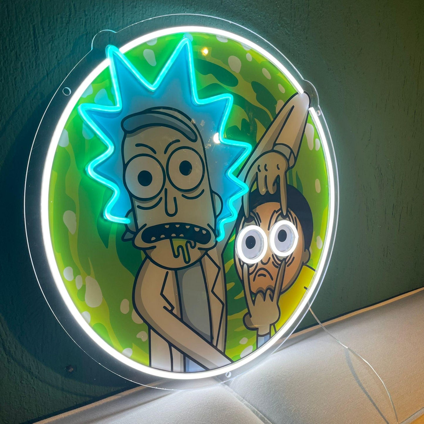 Rick and Morty Neon Sign, Uv Print Neon, Rick and Morty Wall Decor, Uv Print Neon Sign