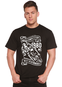 Camiseta gráfica de manga corta de viscosa de bambú y algodón orgánico para hombre World Competition