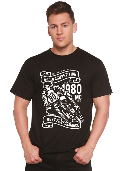Camiseta gráfica de manga corta de viscosa de bambú y algodón orgánico para hombre World Competition