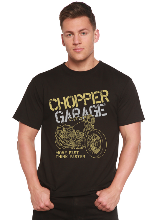 Camiseta gráfica de manga corta de viscosa de bambú y algodón orgánico para hombre de Chopper Garage