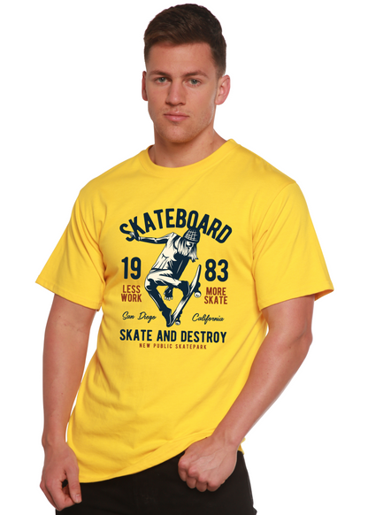 T-shirt graphique à manches courtes en bambou viscose/coton biologique pour homme, motif « Skateboard 1983 »