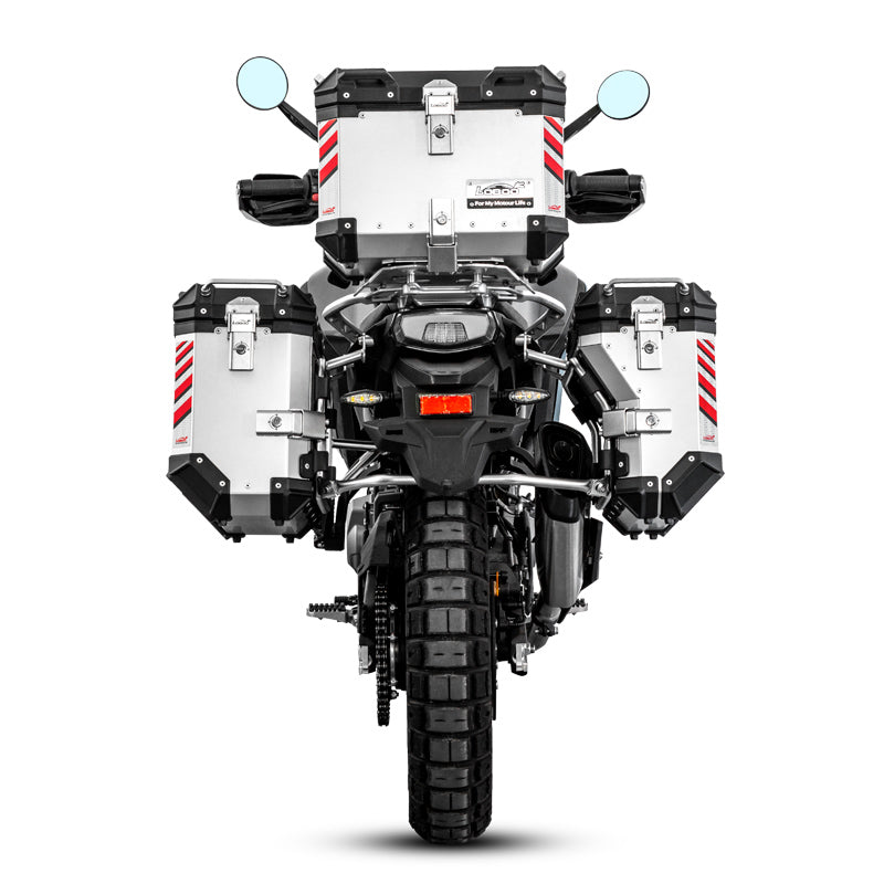 LOBOO Aluminum Side Panniers, Top Case & Mounting Rack System for CFMOTO 450MT (2024-)