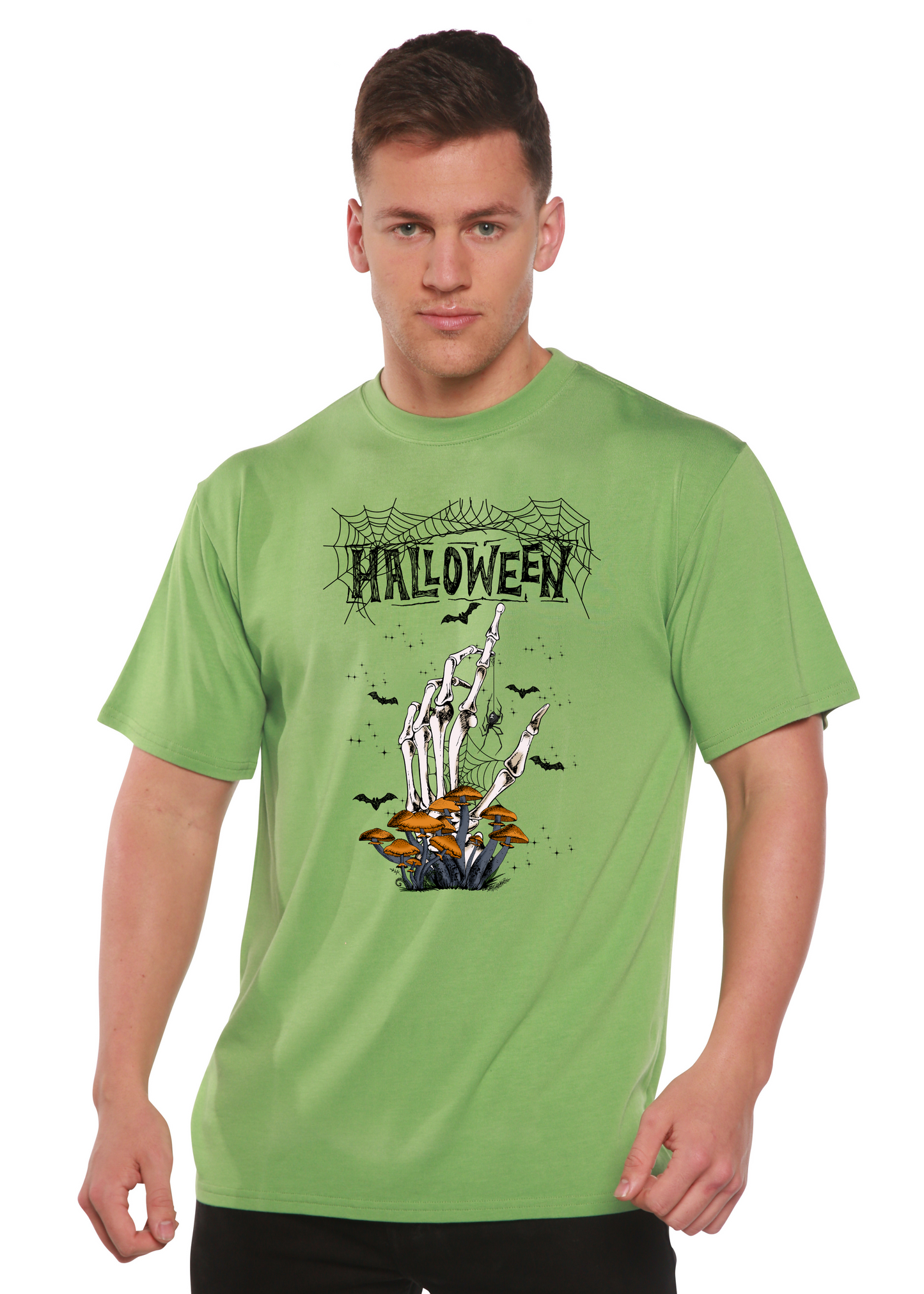 Camiseta gráfica de manga corta de bambú/viscosa y algodón orgánico para hombre - Halloween