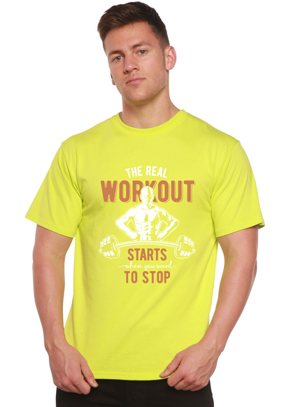 T-shirt graphique à manches courtes en bambou viscose/coton biologique The Real Workout pour hommes