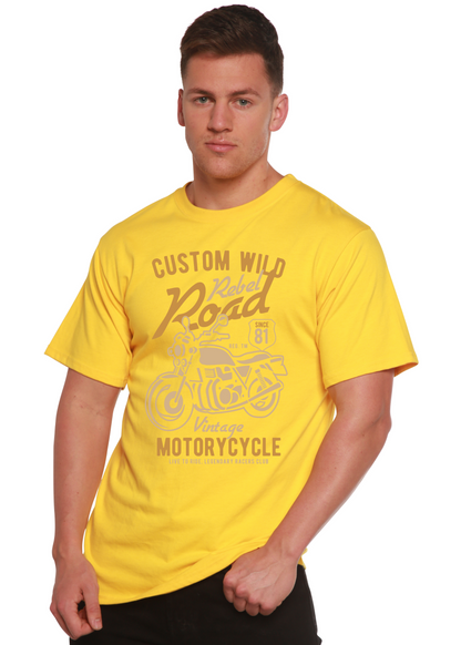 T-shirt graphique à manches courtes Custom Wild pour homme en bambou, viscose et coton biologique