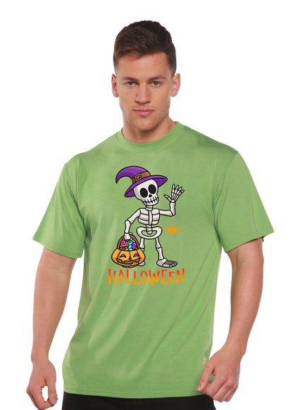 Camiseta gráfica unisex de manga corta de bambú-viscosa/algodón orgánico "Happy Halloween"