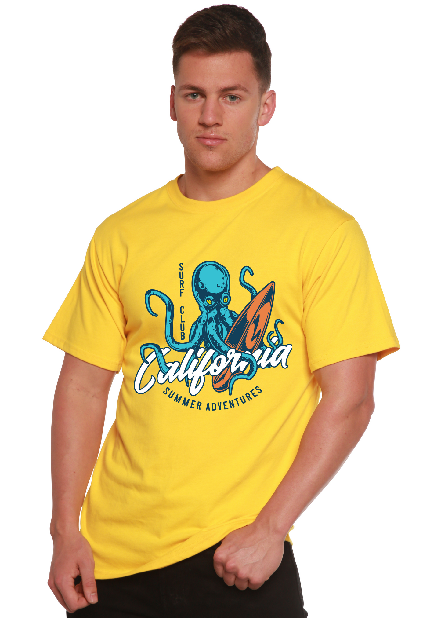 T-shirt graphique à manches courtes en bambou-viscose/coton biologique pour homme California Summer Adventures