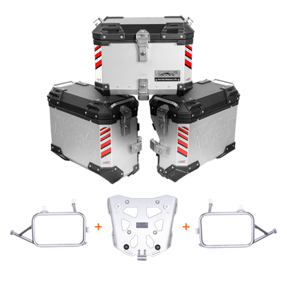 LOBOO Aluminum Side Panniers, Top Case & Mounting Rack System for CFMOTO 800MT (2021-)