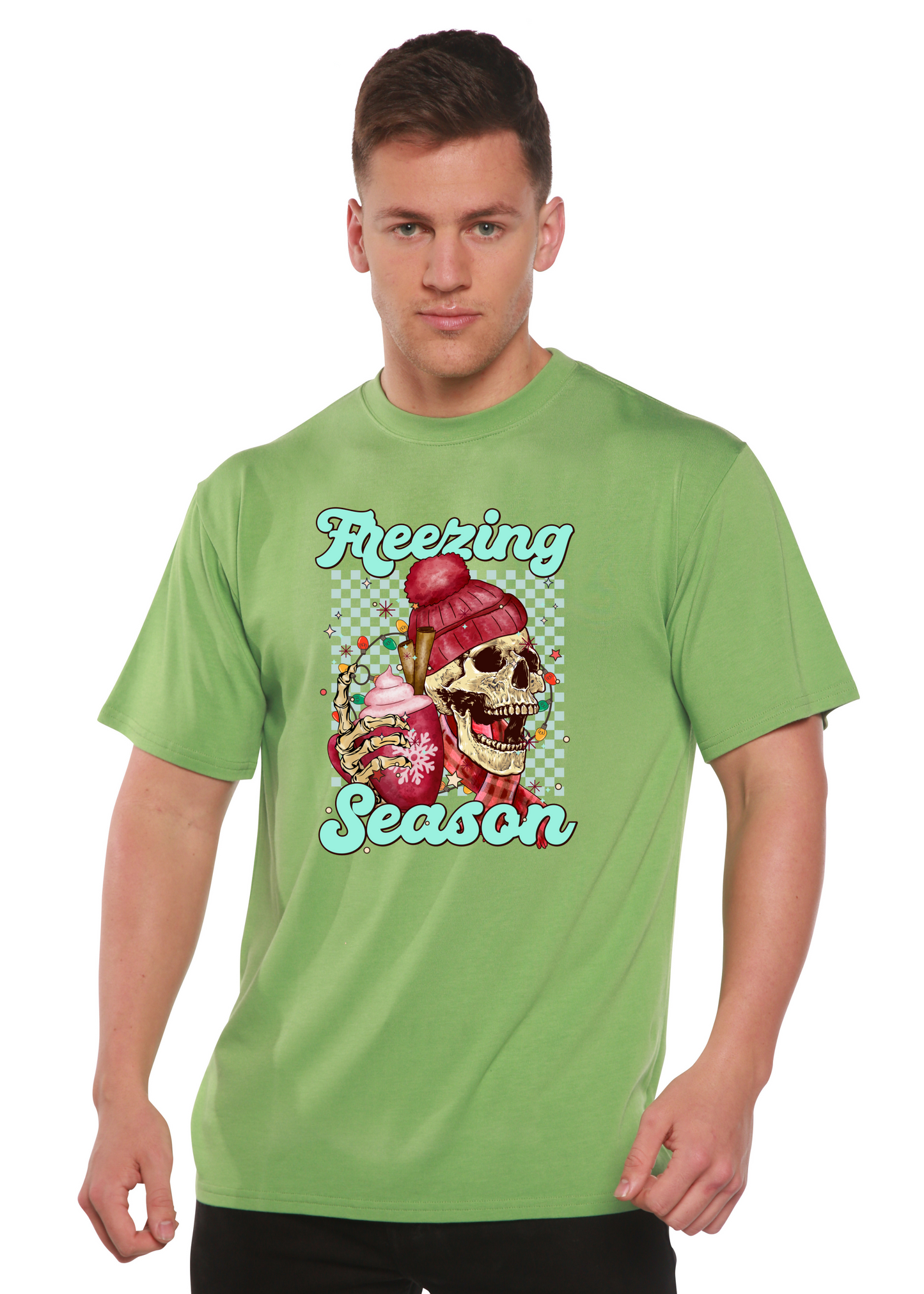 T-shirt graphique unisexe à manches courtes en bambou-viscose/coton biologique Freezing Season