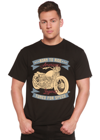T-shirt graphique à manches courtes en viscose de bambou et coton biologique pour homme Born To Ride American Legend