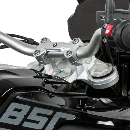 LOBOO Handlebar Risers for BMW F750GS / F850GS / F850GS Adventure / F900GS Adventure (2021-on) – CNC Aluminum 0.75 in Rise / 0.98 in Setback, Silver Anodized Finish