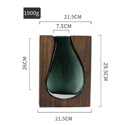 Nordic Original Solid Wood Transparent Glass Vase Ornament
