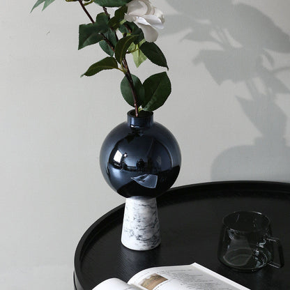 Home Fashion Marble Glass Vase Ornaments