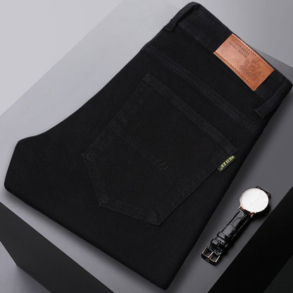 Jean décontracté taille mi-haute stretch slim tout-assorti