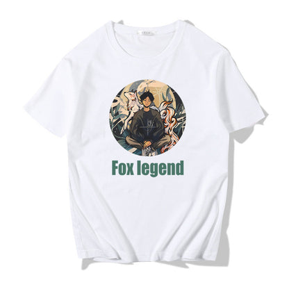 Japanese Harbor Style Men's Cotton T-Shirt – Loose Print Crew Neck | S–5XL