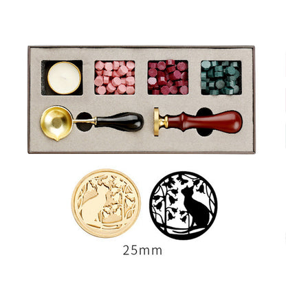 Ensemble complet de coffrets cadeaux avec tête de sceau en cire