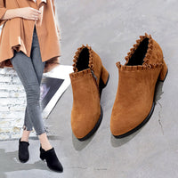 Bottes Martin givrées pour femmes style britannique, bottes courtes pour enfants, bottes à talons épais, bottes à outils, bottes à talons hauts pointus pour femmes, bottes simples printemps et automne