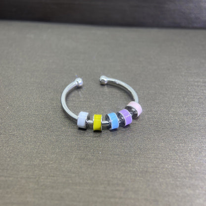 Rotating Enamel Fingertip Stress Relief Ring
