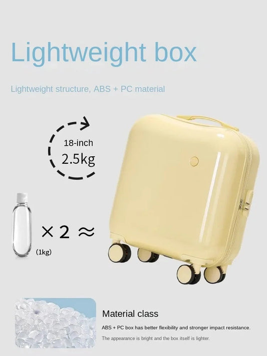Mini jolie valise pour femmes, petite valise légère à roulettes, valise à roulettes silencieuse universelle pour enfants