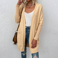 Solid Color Pocket Sweater Autumn And Winter Sweater Women's Cardigan Coat