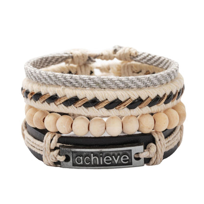 Bracelet quatre pièces personnalisé alphabet mode pour hommes et femmes