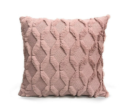 Plush Solid Color Sofa Pillowcase Living Room Cushion