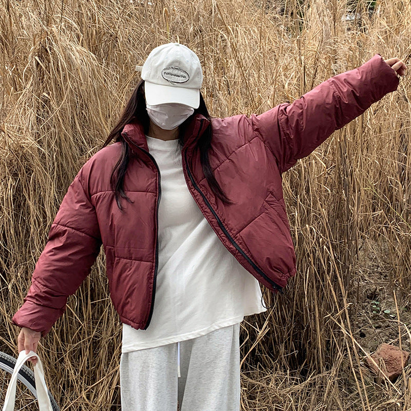 Manteau court en pain d'épices d'hiver pour femme