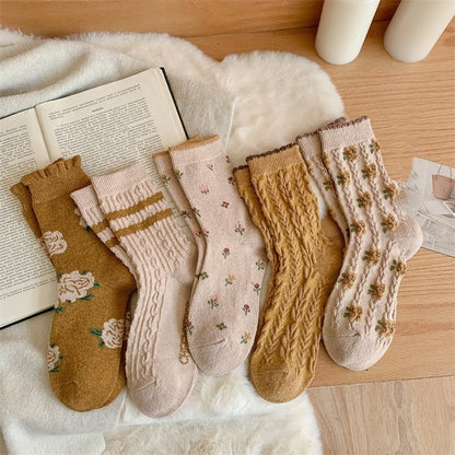 Chaussettes épaisses en laine pour femme – Série jaune en cachemire