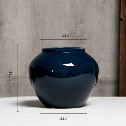 Ceramic Countertop Vase Color Glaze Landscape Flower Arrangement Ornaments
