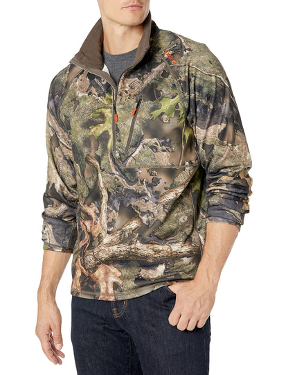 Nomad Men’s Utility 1/2 Zip Hunting Jacket – Wind-Resistant Mossy Oak Droptine Camo Pullover (Medium)