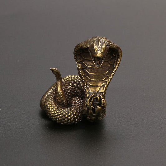 Adorno de mesa de té de serpiente del zodiaco de cobre puro