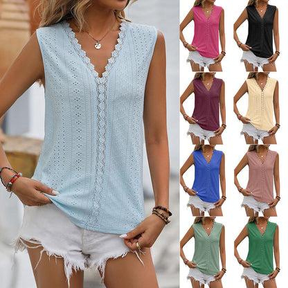 Women's Lace V-Neck Hollow Vest