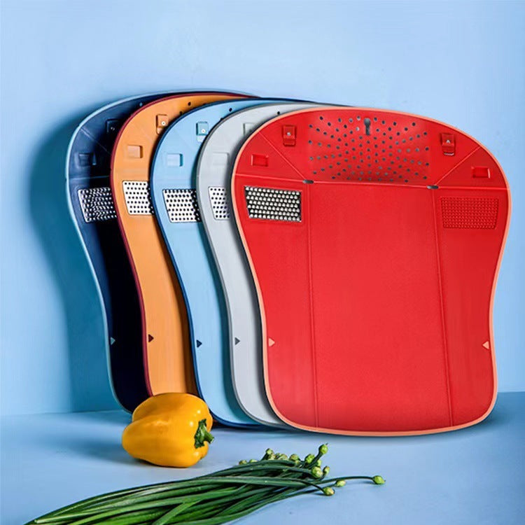 Vegetable Washing, Draining And Grinding Integrated Cutting Board