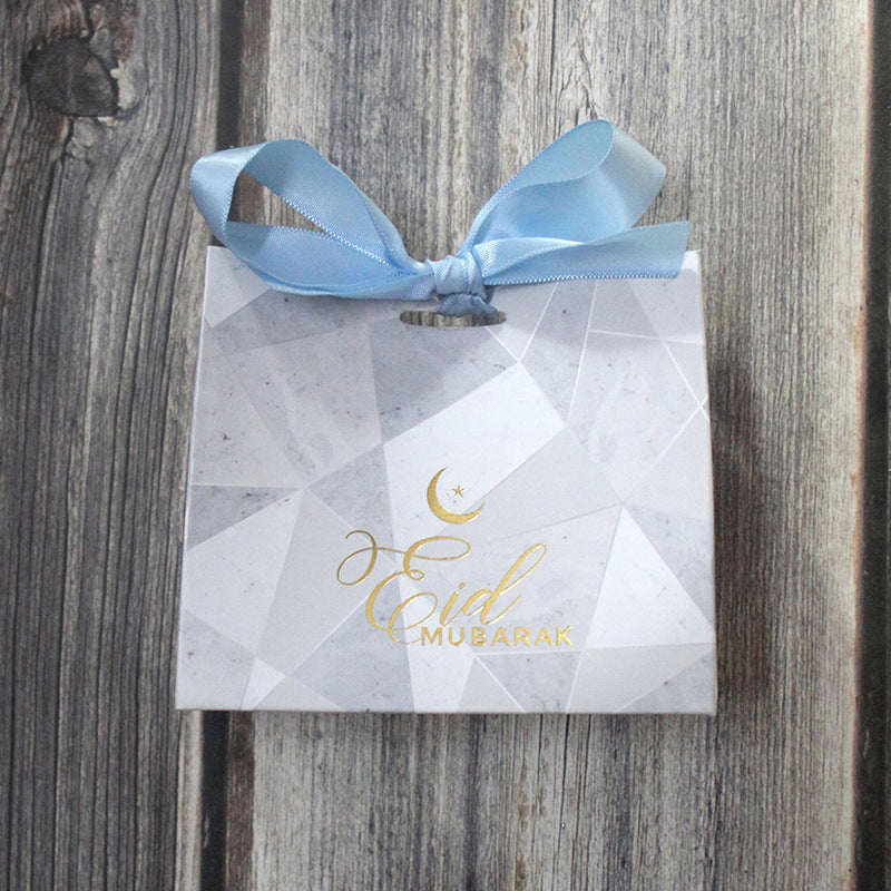 Suministros de decoración de bolsas de regalo de Eid de caja de azúcar jaspeada