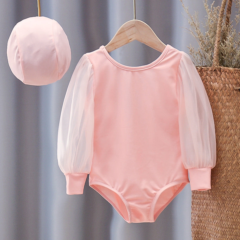 Maillot de bain enfant fille Manches longues Bébé Fille Maillot de bain une pièce Été