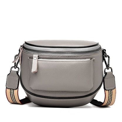 Fashion Lady Leather Diagonal Saddle Bag