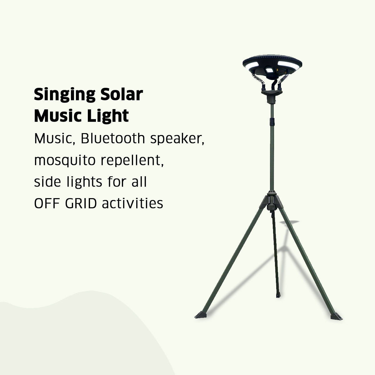 TRU De-LIGHT Multipurpose Solar LED Light with Bluetooth Speaker – Garden & Camping with Tripod & Carry Bag