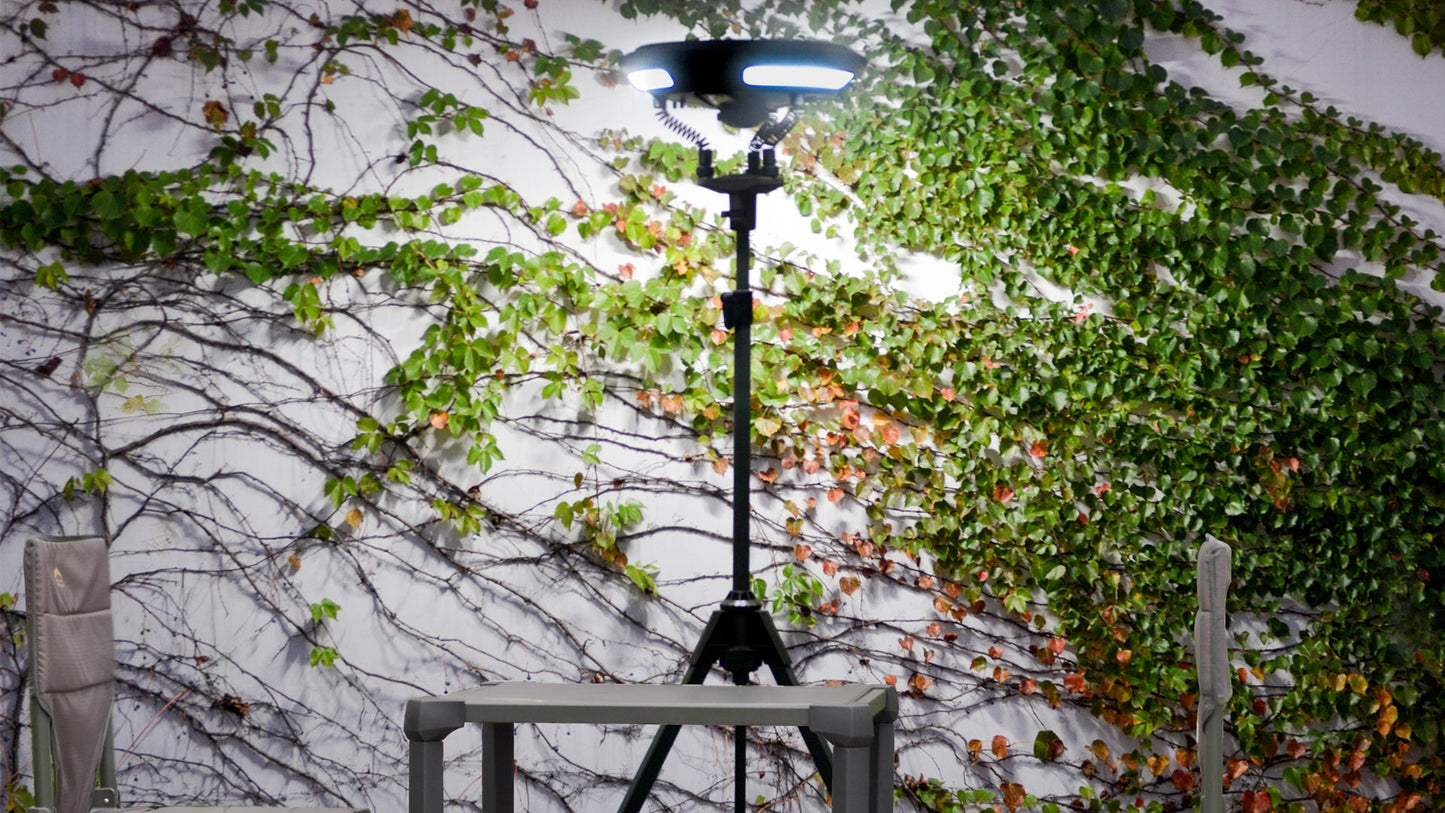 TRU De-LIGHT Multipurpose Solar LED Light with Bluetooth Speaker – Garden & Camping with Tripod & Carry Bag