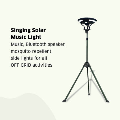 TRU De-LIGHT | Multipurpose Singing Music Solar LED Light | Garden, Camping Portable Light, Strong Bluetooth Speaker | Main Light + 3 Independent Detachable Multi Mode Lights