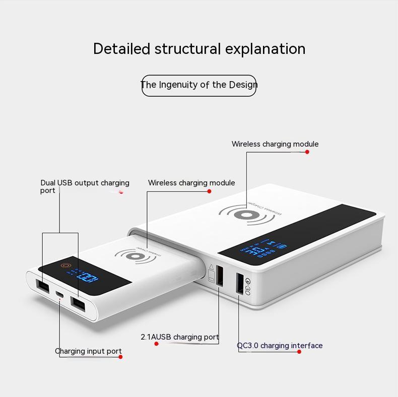 Chargeur trois-en-un sans fil Question Mark Banque d'alimentation QC30QI75 Charge rapide 10 W Adaptateur secteur USB pour téléphone portable