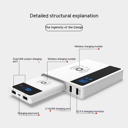 Chargeur trois-en-un sans fil Question Mark Banque d'alimentation QC30QI75 Charge rapide 10 W Adaptateur secteur USB pour téléphone portable