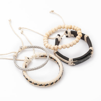 Bracelet quatre pièces personnalisé alphabet mode pour hommes et femmes